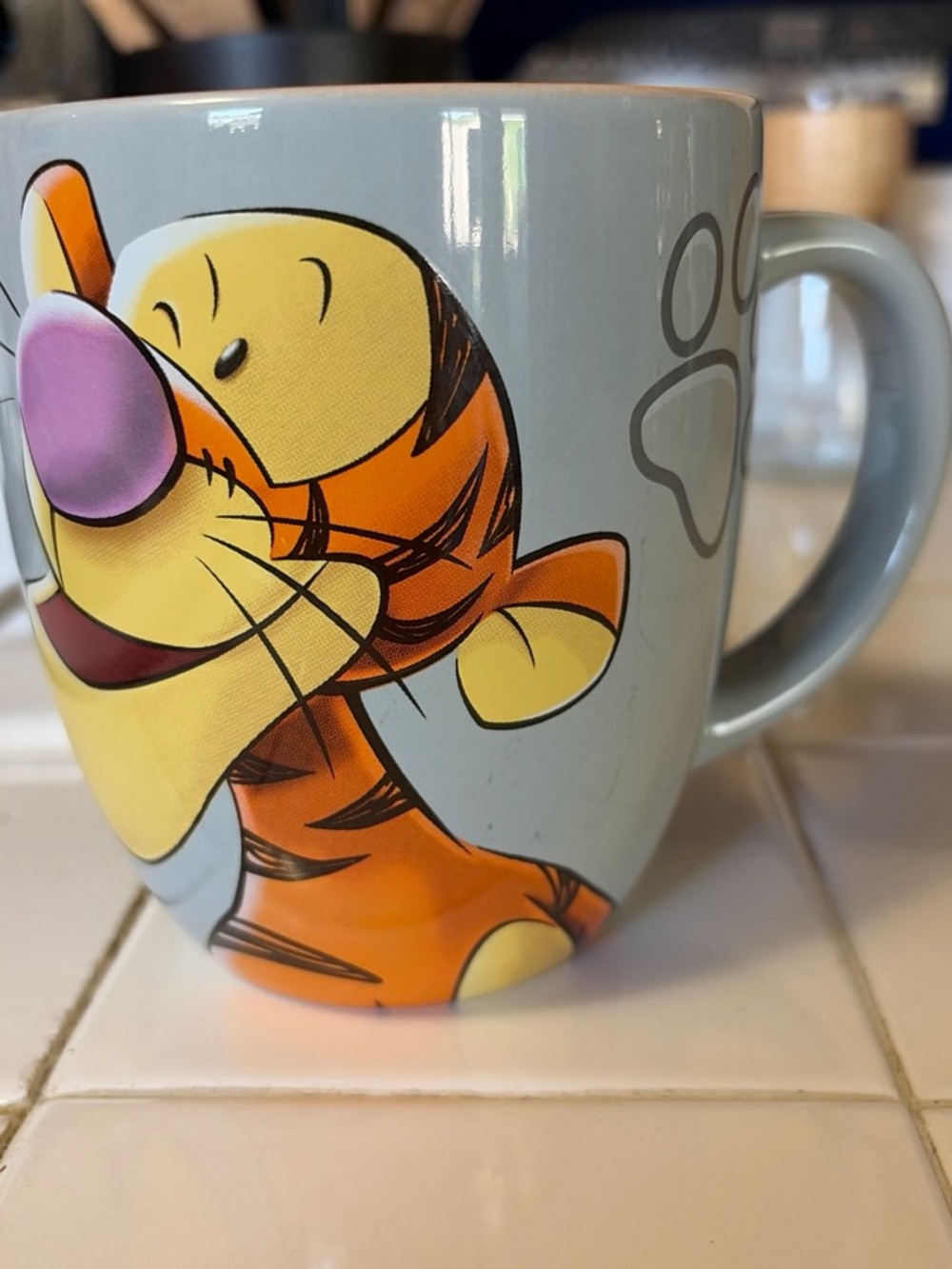 Disney Parks Winnie the Pooh Ceramic Mug - Yellow, Orange, Gray, White